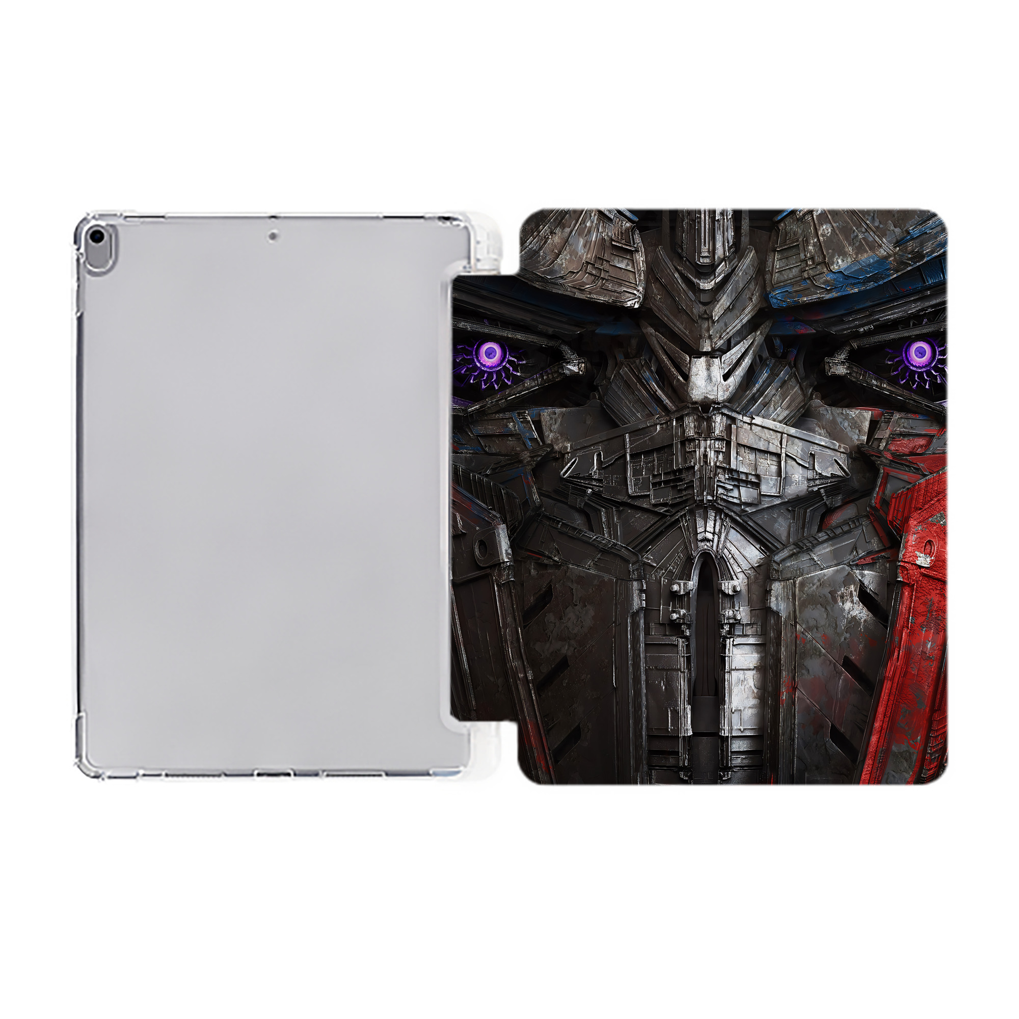 （画像用） Transformers トランスフォーマー IPad ケース ペン収納付き 三つ折りスタンド PUレザー×シリコン 対応機種9.5/10.5/10.9インチ